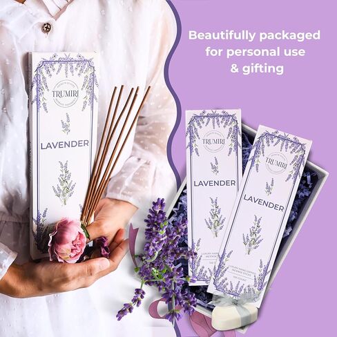 Lavender Incense Sticks - Pack of 100 Insence-Sticks - Inciensos Aromaticos Made with Natural Lavender Essential Oil - Scented Inscents Non Toxic Insense in Saudi Arabia