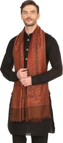 Pashtush Mens fine Soft Ethnic Stole Stole, Jamawar design, Faux Pashmina in Saudi Arabia
