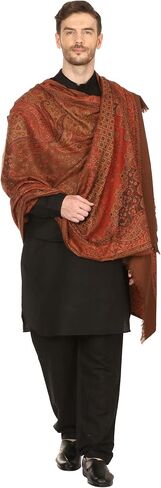 Pashtush Mens fine Soft Ethnic Stole Stole, Jamawar design, Faux Pashmina in Saudi Arabia