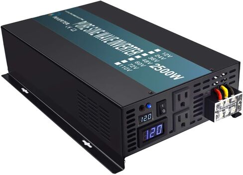 WZRELB 3000W Pure Sine Wave Power Inverter 48VDC to 120VAC 6000W Peak Dual AC Outlets 2× 2.4A USB Port &Hardwire Terminal Off-Grid Solar Converter RV Trucks (U5-300048) in Kuwait
