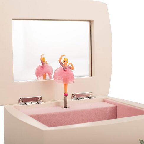 Cottage Garden Ballerina Cream 7.5 x 5.8 MDF Wood and Velvet Musical Jewelry Box Plays Tune Swan Lake in Saudi Arabia