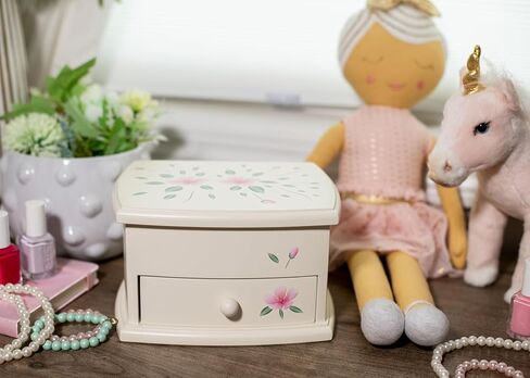 Cottage Garden Ballerina Cream 7.5 x 5.8 MDF Wood and Velvet Musical Jewelry Box Plays Tune Swan Lake in Saudi Arabia