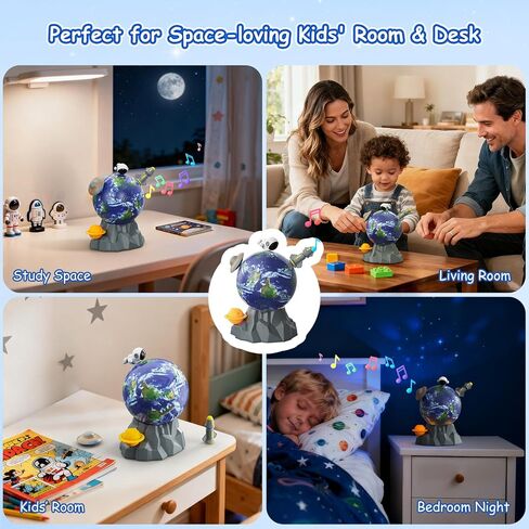 Space Toys for Kids, Best Birthday Gifts for 3 4 5 6 7 Year Old Boys, Magnetic Rotation Space Music Box for Kids with 3 Spinning Figures, Great Kids Room Decor in Saudi Arabia
