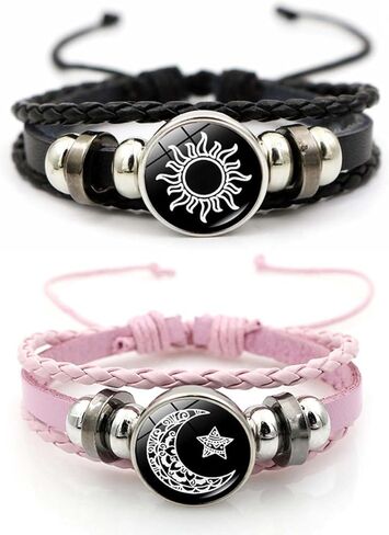 Luminous Sun and Moon Bracelets for Couples Luminous Braided Bff Bracelets Couple Bracelet Love Gift for Him & Her in Saudi Arabia
