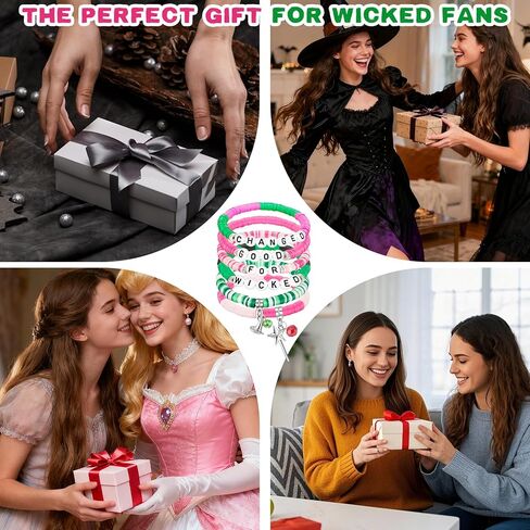 Galinda & Elphaba Friendship Matching Bracelets, Movie Witch Matching Bracelets Natural Stone Hat-Crown Best Friend BFF Bracelets Jewelry Gifts for Fans in Saudi Arabia