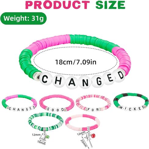 Galinda & Elphaba Friendship Matching Bracelets, Movie Witch Matching Bracelets Natural Stone Hat-Crown Best Friend BFF Bracelets Jewelry Gifts for Fans in Saudi Arabia