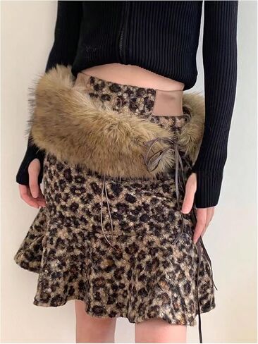Floerns Women's Faux Fur Tie Waist Wide Belt Vintage Leather Belts for Jeans Dresses in Saudi Arabia
