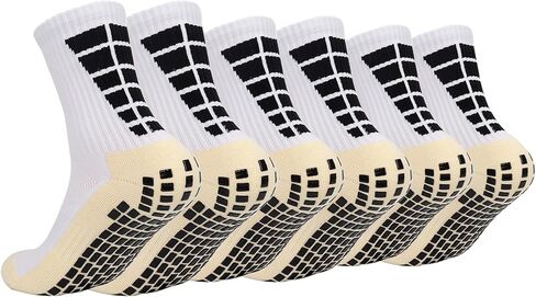 TeenFighter 1/3/6 Pairs Men's Grip Soccer Socks Non Slip with Silicone - Thick Cushioned Women Socks, Breathable for Sports in Saudi Arabia