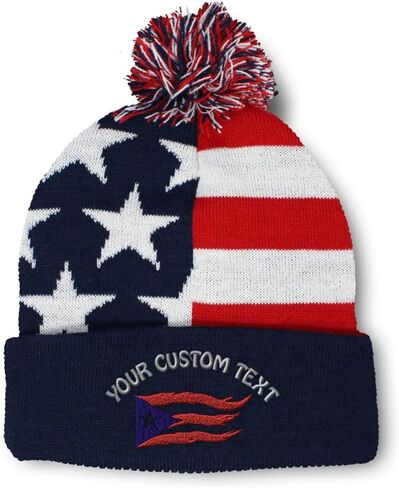 Pom Pom Beanies for Women Puerto Rico Flame Flag Black Caribbean Boricua Skull Cap Acrylic One Size in Saudi Arabia