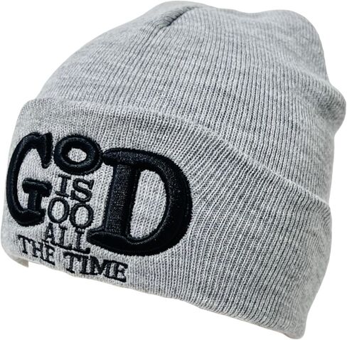 Unisex 3D Embroidered God is Good All The Time Winter Knit Beanie in Saudi Arabia