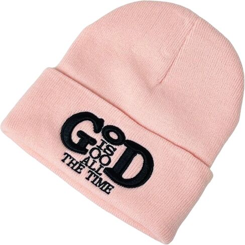 Unisex 3D Embroidered God is Good All The Time Winter Knit Beanie in Saudi Arabia