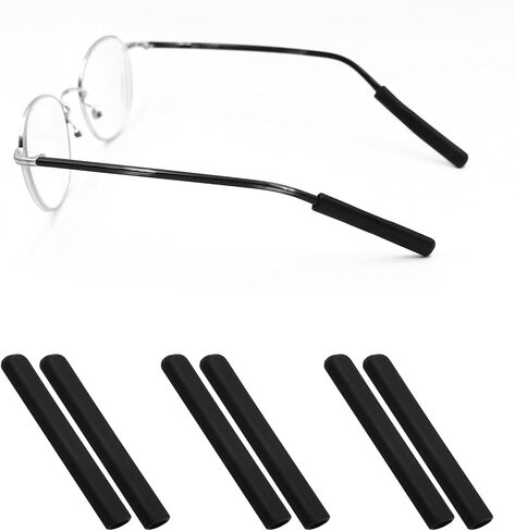 وسادة أذن مضادة للانزلاق، 3 أزواج من وسائد الأذن المصنوعة من السيليكون الأسود، مقابض أذن نظارات العين، تحافظ على النظارات من السقوط، تناسب معبد 0.1-0.3 بوصة (3-12 مم)، للنظارات اليومية/الرياضية in Kuwait