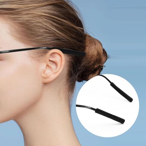 وسادة أذن مضادة للانزلاق، 3 أزواج من وسائد الأذن المصنوعة من السيليكون الأسود، مقابض أذن نظارات العين، تحافظ على النظارات من السقوط، تناسب معبد 0.1-0.3 بوصة (3-12 مم)، للنظارات اليومية/الرياضية in Kuwait