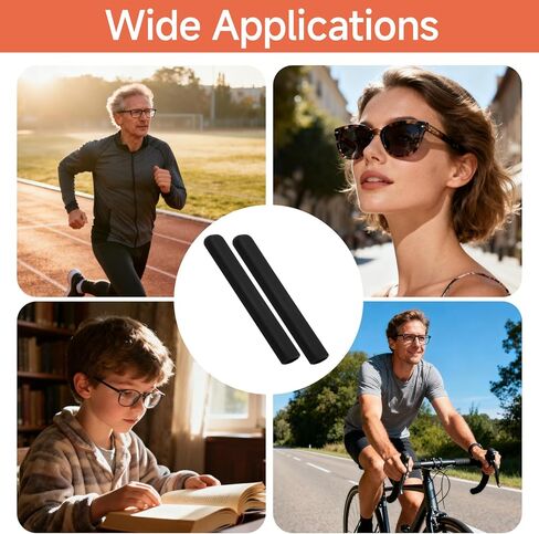 وسادة أذن مضادة للانزلاق، 3 أزواج من وسائد الأذن المصنوعة من السيليكون الأسود، مقابض أذن نظارات العين، تحافظ على النظارات من السقوط، تناسب معبد 0.1-0.3 بوصة (3-12 مم)، للنظارات اليومية/الرياضية in Kuwait