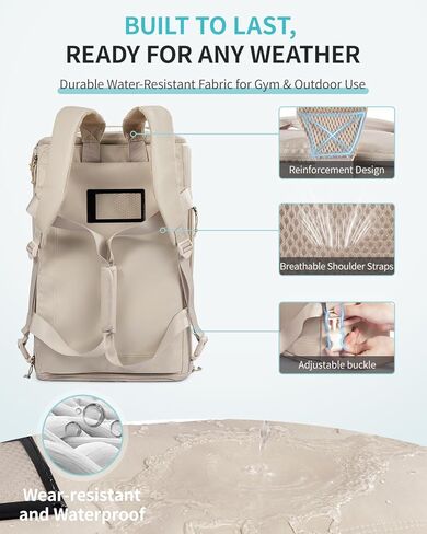 ECOHUB 40L Gym Bag for Women Men Water Resistant Sports Duffle Bag with Shoe Compartment & Wet Pocket, Travel Weekender Camping Backpack in Kuwait