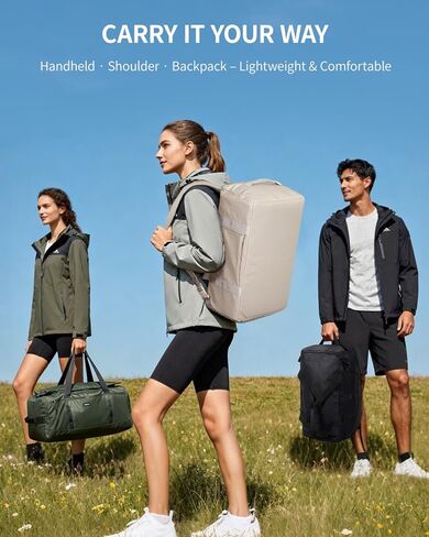 ECOHUB 40L Gym Bag for Women Men Water Resistant Sports Duffle Bag with Shoe Compartment & Wet Pocket, Travel Weekender Camping Backpack in Kuwait