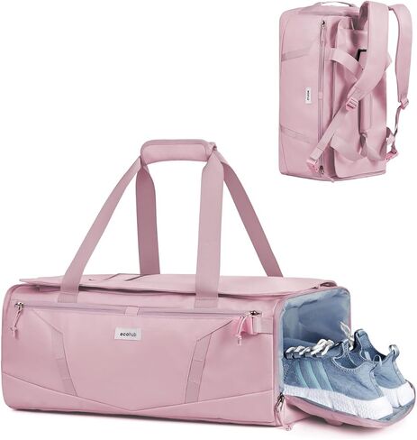 ECOHUB 40L Gym Bag for Women Men Water Resistant Sports Duffle Bag with Shoe Compartment & Wet Pocket, Travel Weekender Camping Backpack in Kuwait