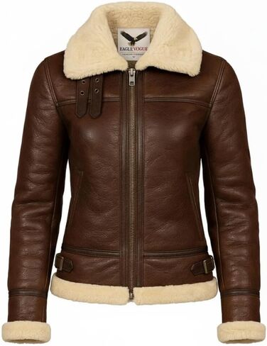 سترة جلدية للنساء من Eagle Vogue Real B3 Aviator | B3 سترة جلدية منفوخة حقيقية للسيدات | سترة واقية أنيقة للخريف الدافئ in Saudi Arabia
