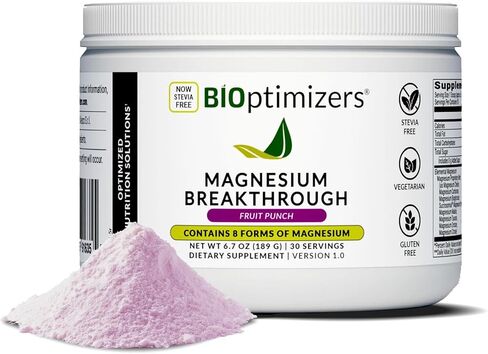مشروب اختراق المغنيسيوم من BIOptimizers - 8 أشكال من المغنيسيوم، والكهارل، وصحة النوم، والإجهاد، وتعافي العضلات، ودعم القلب | جليسينات، سيترات، مالات، توت العليق والليمون in Kuwait