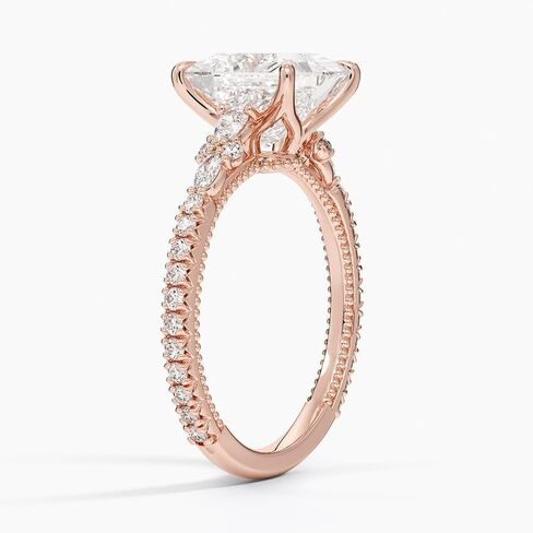 خاتم خطوبة زفاف من الذهب 1,2,3 قيراط معتمد من Princess Lab Grown Diamond (VS1 & VVS2) 10K 14K 18K للنساء خاتم مويسايتي مستوحى من الطبيعة هدية عيد الميلاد in Kuwait