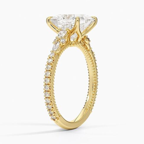 خاتم خطوبة زفاف من الذهب 1,2,3 قيراط معتمد من Princess Lab Grown Diamond (VS1 & VVS2) 10K 14K 18K للنساء خاتم مويسايتي مستوحى من الطبيعة هدية عيد الميلاد in Kuwait