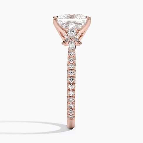 خاتم خطوبة زفاف من الذهب 1,2,3 قيراط معتمد من Princess Lab Grown Diamond (VS1 & VVS2) 10K 14K 18K للنساء خاتم مويسايتي مستوحى من الطبيعة هدية عيد الميلاد in Kuwait