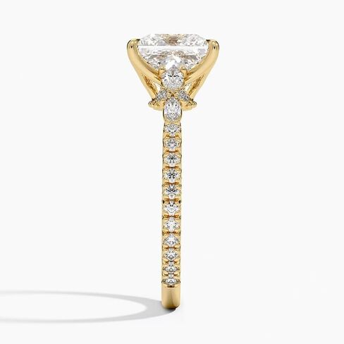 خاتم خطوبة زفاف من الذهب 1,2,3 قيراط معتمد من Princess Lab Grown Diamond (VS1 & VVS2) 10K 14K 18K للنساء خاتم مويسايتي مستوحى من الطبيعة هدية عيد الميلاد in Kuwait