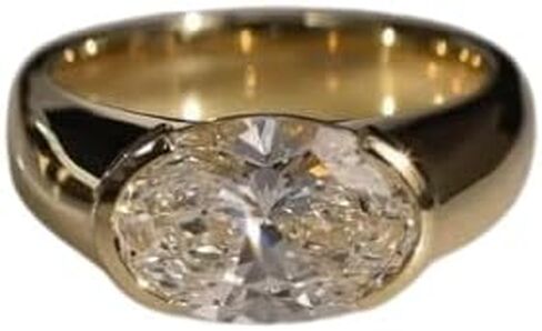 3 Carat Oval Cut Diamond Engagement Ring,14K Solid Gold Plated Wedding Gift,Oval Cut Engagement Ring,GIfted For Her.size 3-12 in Saudi Arabia