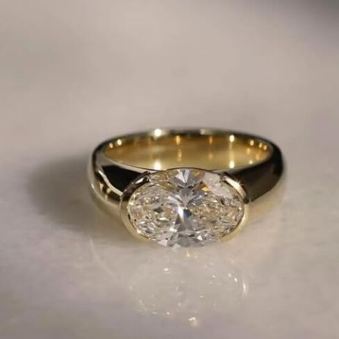 3 Carat Oval Cut Diamond Engagement Ring,14K Solid Gold Plated Wedding Gift,Oval Cut Engagement Ring,GIfted For Her.size 3-12 in Saudi Arabia