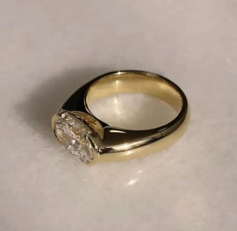 3 Carat Oval Cut Diamond Engagement Ring,14K Solid Gold Plated Wedding Gift,Oval Cut Engagement Ring,GIfted For Her.size 3-12 in Saudi Arabia