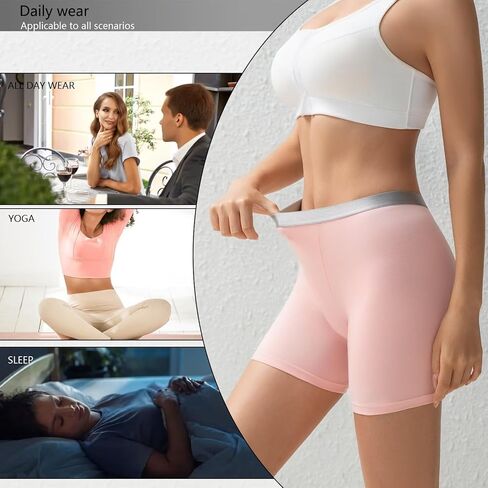 moonlight elves Womens Boxer Briefs Panties, Cotton Comfortable Boy Shorts Underwear, Boxers Underwear For Ladies 4 Pack in Saudi Arabia