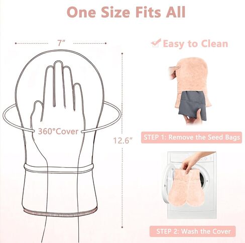 Microwave Heated Gloves for Arthritis Hands, Microwavable Hand Warmers, Microwave Heating Pad for Hand in Cases of Stiff Joints, Microwavable Heated Mittens for Women and Men, Lavender, Pink, Washable in Saudi Arabia