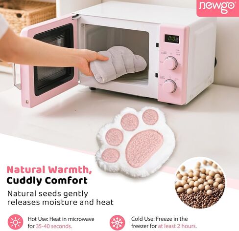 NEWGO Microwavable Unscented Heating Pad for for Women and Kids, Moist Heat Warm Hot Compress for Period Cramps, Stress Relief, Cute Soft Plush Heating Pad, Gift for Kids & Adults with Washable Cover in Kuwait