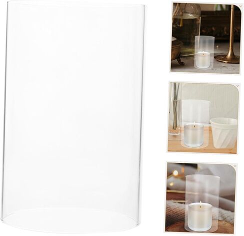 2 قطعة حامل شموع زجاجية أغطية شموع شفافة للشموع العمودية مادة زجاجية لديكور المنزل حفلات الزفاف والمناسبات الخاصة in Kuwait