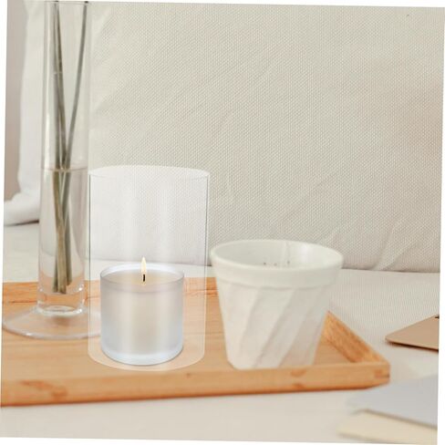 2 قطعة حامل شموع زجاجية أغطية شموع شفافة للشموع العمودية مادة زجاجية لديكور المنزل حفلات الزفاف والمناسبات الخاصة in Kuwait