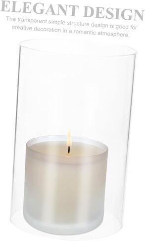 2 قطعة حامل شموع زجاجية أغطية شموع شفافة للشموع العمودية مادة زجاجية لديكور المنزل حفلات الزفاف والمناسبات الخاصة in Kuwait