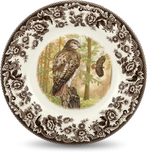 Spode Woodland Salad Plate, Birds of Prey, 8" Fine Dinnerware| Made in England | Ideal Hunting Cabin Décor | Microwave and Dishwasher Safe (Snowy Owl) in Saudi Arabia
