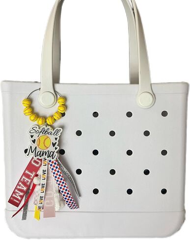 Women Baseball Mom Charms for Bogg Bag Accessories,Baseball Accessories Tassel Charm Decor For Backpack Handbag Tote Rubber Beach Bag,Gifts For Mom Women Teen Girls Boys in Saudi Arabia