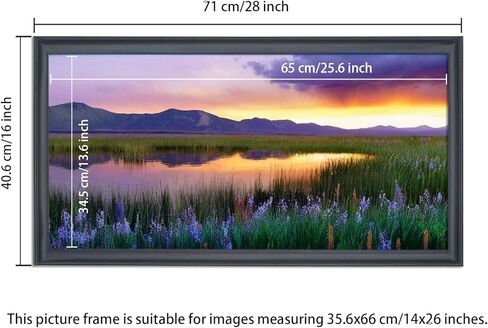 14x26 Panoramic Photo Frame Black Solid Wood Picture Frame 14x26 inch Painting Frame Poster Frame (S23B1426) in Saudi Arabia