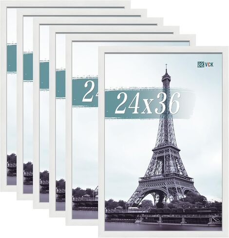 إطارات ملصقات VCK مقاس 24 × 36 مجموعة سوداء مكونة من 6 قطع، إطار صورة خشبي عريض الحواف، صور عائلية متعددة الاتجاهات، مطبوعات مكتبية، فن الاستوديو/المعرض، سلسلة حبيبات خشبية، تعليق على الحائط in Kuwait