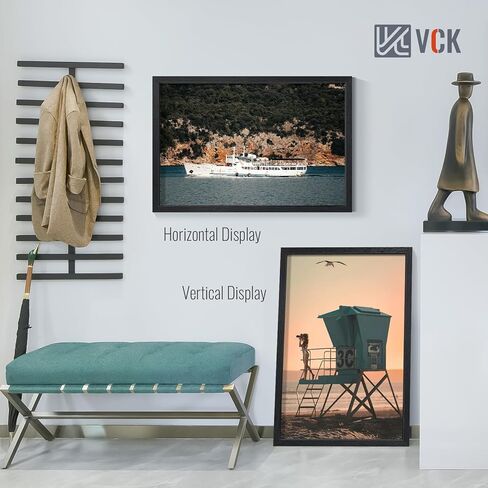 إطارات ملصقات VCK مقاس 24 × 36 مجموعة سوداء مكونة من 6 قطع، إطار صورة خشبي عريض الحواف، صور عائلية متعددة الاتجاهات، مطبوعات مكتبية، فن الاستوديو/المعرض، سلسلة حبيبات خشبية، تعليق على الحائط in Kuwait