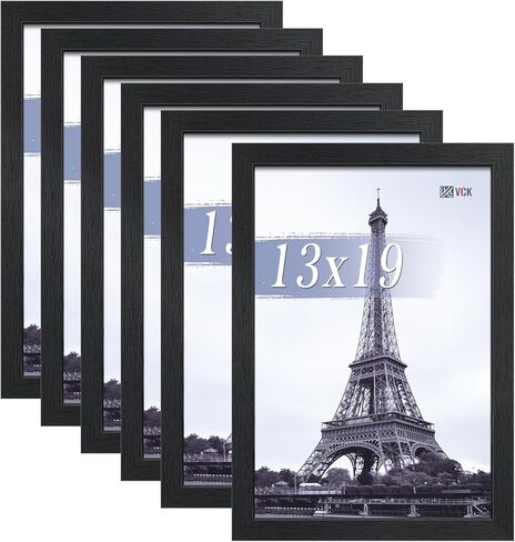 إطارات ملصقات VCK مقاس 24 × 36 مجموعة سوداء مكونة من 6 قطع، إطار صورة خشبي عريض الحواف، صور عائلية متعددة الاتجاهات، مطبوعات مكتبية، فن الاستوديو/المعرض، سلسلة حبيبات خشبية، تعليق على الحائط in Kuwait