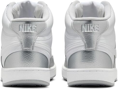 Nike Women's Court Vision Mid Trainers, White metallic silver, 8 Women in Saudi Arabia