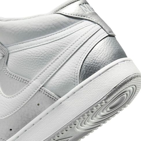 Nike Women's Court Vision Mid Trainers, White metallic silver, 8 Women in Saudi Arabia