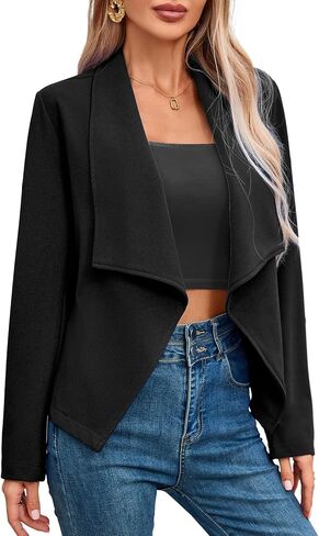 Womens Casual Blazer Lightweight Long Sleeve Open Front Office Jacket in Saudi Arabia