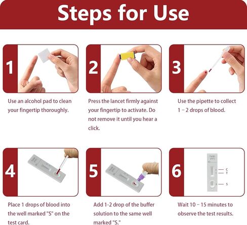 Iron Deficiency Test Kit – Accurate & Easy at-Home Test to Monitor Iron Levels, Suitable for Both Children and Adults（1Test） in Saudi Arabia