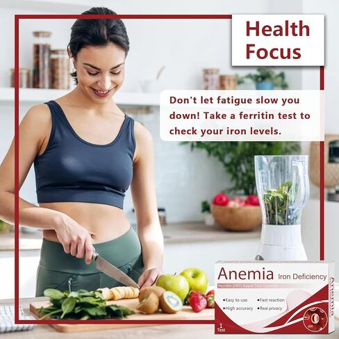 Iron Deficiency Test Kit – Accurate & Easy at-Home Test to Monitor Iron Levels, Suitable for Both Children and Adults（1Test） in Saudi Arabia
