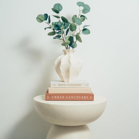 كتب ديكور لديكور المنزل - مجموعة من 3 كتب بغلاف مقوى من الكتان الحقيقي مع صفحات فارغة - ديكور طاولة القهوة في المزرعة الحديثة، لهجة تصميم الرف والمدخل (ألوان محايدة) in Kuwait