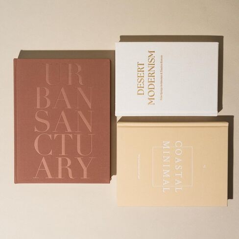 كتب ديكور لديكور المنزل - مجموعة من 3 كتب بغلاف مقوى من الكتان الحقيقي مع صفحات فارغة - ديكور طاولة القهوة في المزرعة الحديثة، لهجة تصميم الرف والمدخل (ألوان محايدة) in Kuwait