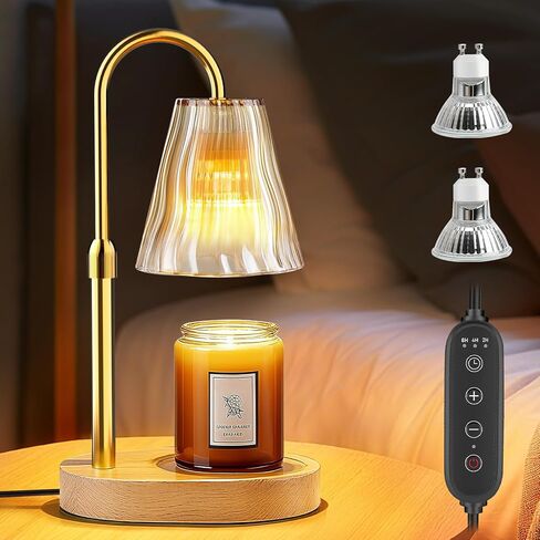 Candle Warmer Lamp with Timer Dimmer, Birthday Gifts for Women Mom Friend Sister, House Warming Gifts New Home Decor, Office Apartment Dorm Room Wax Melt Warmer for Jar Candles with 2 Bulbs in Saudi Arabia